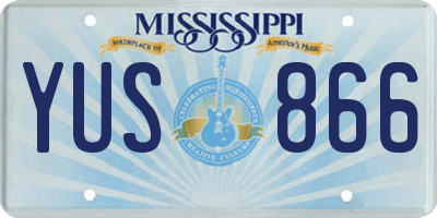 MS license plate YUS866