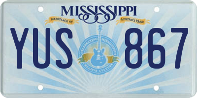 MS license plate YUS867