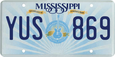 MS license plate YUS869