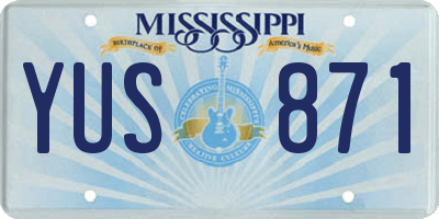 MS license plate YUS871