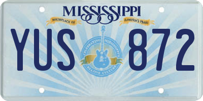 MS license plate YUS872