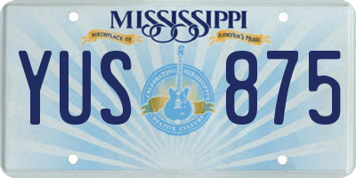 MS license plate YUS875