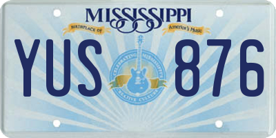 MS license plate YUS876