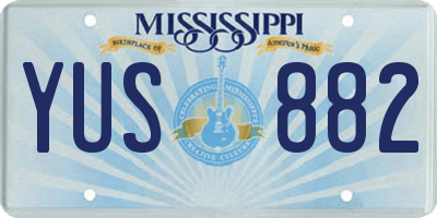 MS license plate YUS882