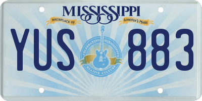 MS license plate YUS883