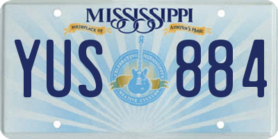 MS license plate YUS884