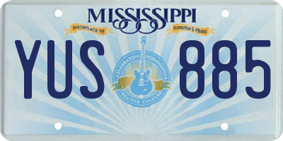 MS license plate YUS885