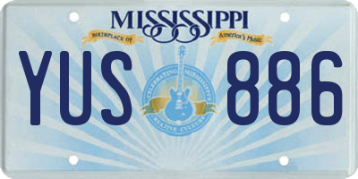 MS license plate YUS886