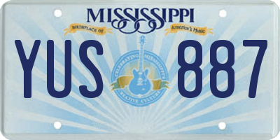 MS license plate YUS887
