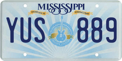 MS license plate YUS889
