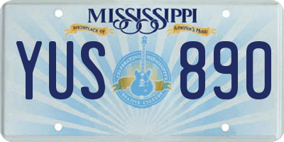 MS license plate YUS890