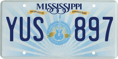 MS license plate YUS897