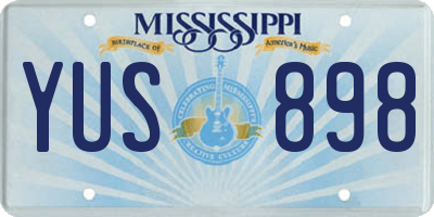 MS license plate YUS898