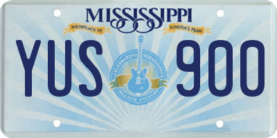 MS license plate YUS900