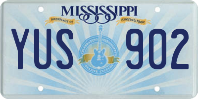 MS license plate YUS902