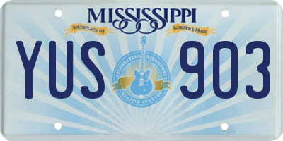 MS license plate YUS903