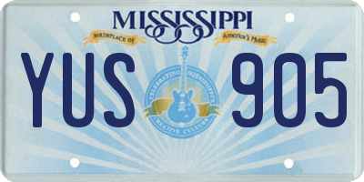 MS license plate YUS905