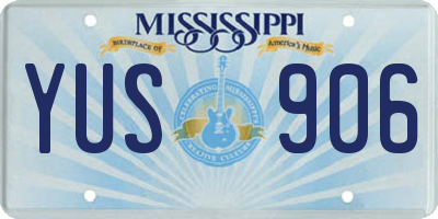 MS license plate YUS906