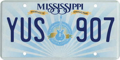 MS license plate YUS907