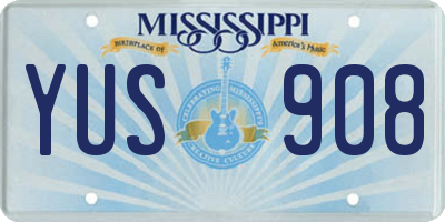 MS license plate YUS908