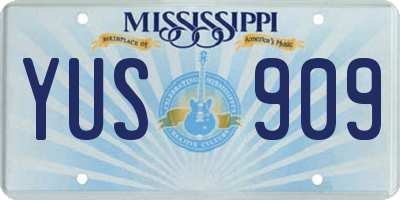 MS license plate YUS909