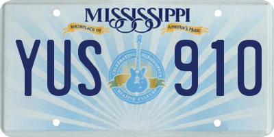 MS license plate YUS910