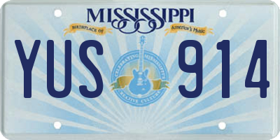 MS license plate YUS914
