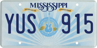 MS license plate YUS915
