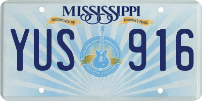 MS license plate YUS916