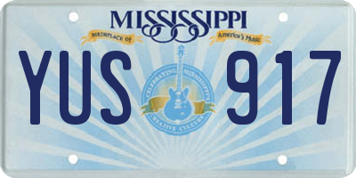 MS license plate YUS917