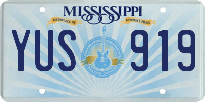 MS license plate YUS919