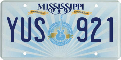 MS license plate YUS921