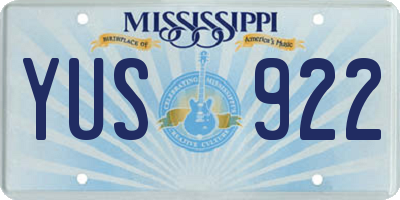 MS license plate YUS922