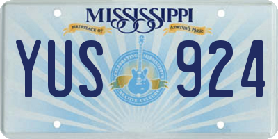 MS license plate YUS924