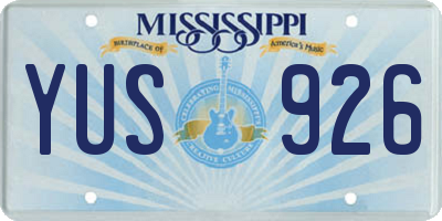 MS license plate YUS926