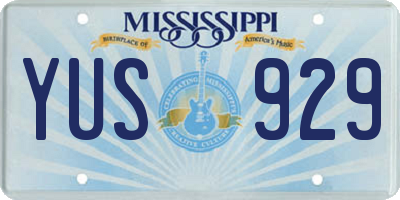 MS license plate YUS929