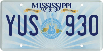 MS license plate YUS930