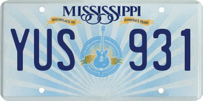 MS license plate YUS931