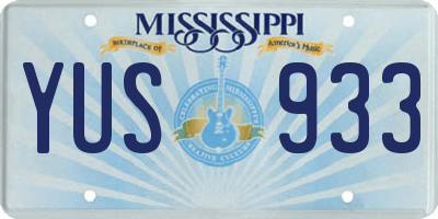MS license plate YUS933