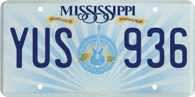 MS license plate YUS936