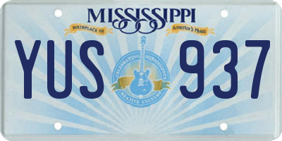 MS license plate YUS937