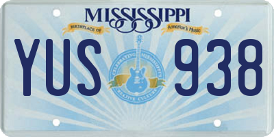 MS license plate YUS938