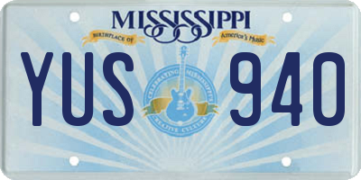 MS license plate YUS940