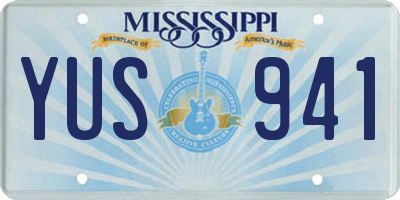 MS license plate YUS941