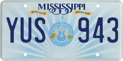 MS license plate YUS943