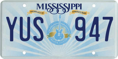 MS license plate YUS947