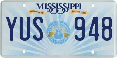 MS license plate YUS948
