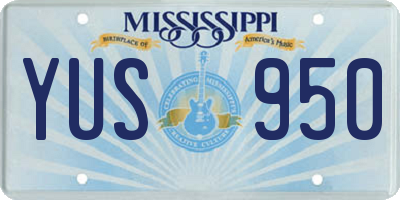MS license plate YUS950