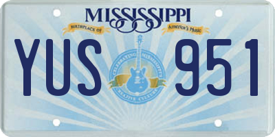 MS license plate YUS951