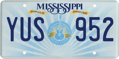MS license plate YUS952